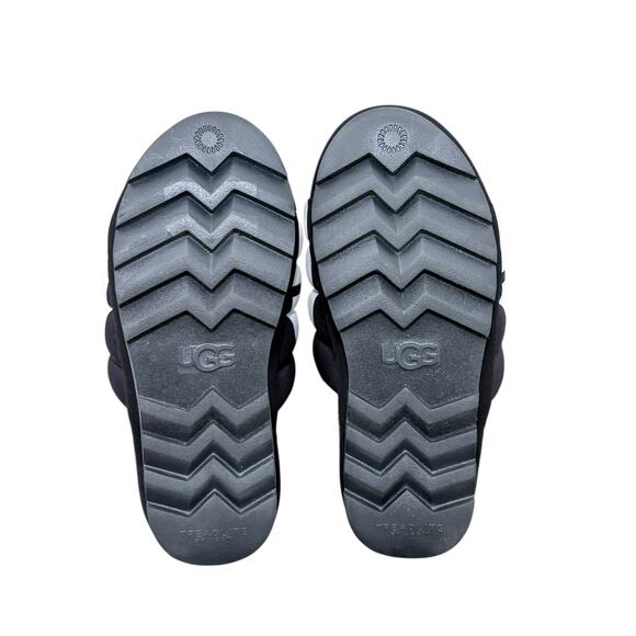 UGG Women's Puft Platform Furry Black Slide Sandals- Size 9 - Picture 8 of 11